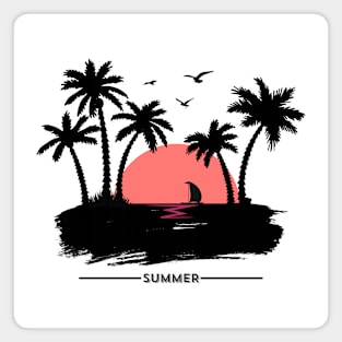 Summer. Tropical Paradise design Magnet